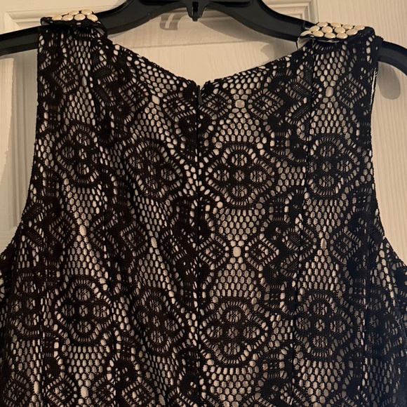 Betsey Johnson Black Lace Dress with Pearl Collar - Picture 7 of 8